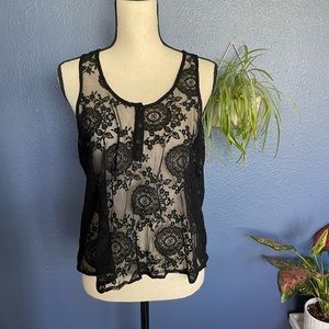 Sheer lace top - size small